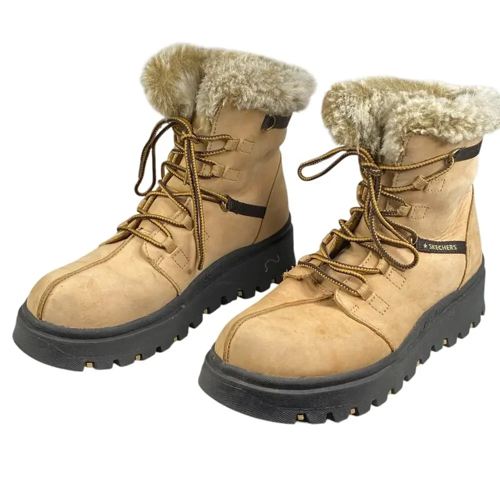 Vintage Y2K Skechers Women’s Jammers Tan Suede Winter Boot Size US 9